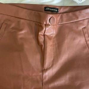 Brown leather pants